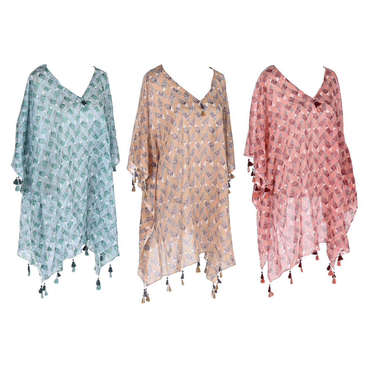 Sarong Home ESPRIT Brown Turquoise Coral (3 Units)